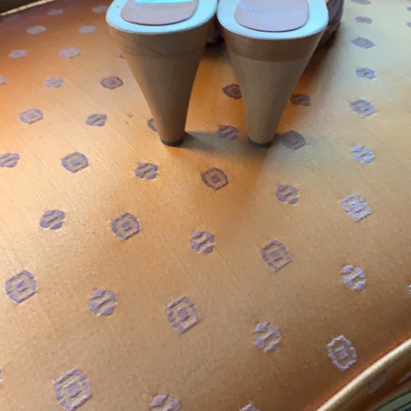 COACH CANVAS WOODEN CLOG SANDALS - Picture 5 of 7